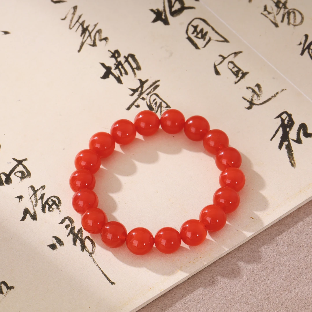 【不二】滴水洞玉化料-7A典藏级-保山南红圆珠手串（多样性发）