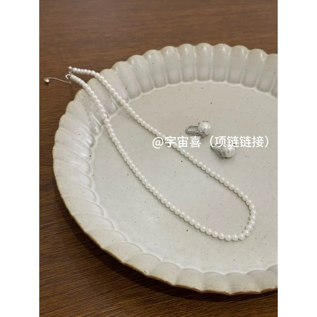 链子925银仿珍珠 H1-127【小厘mini贝珠baby贝珠冷白串珠项链】