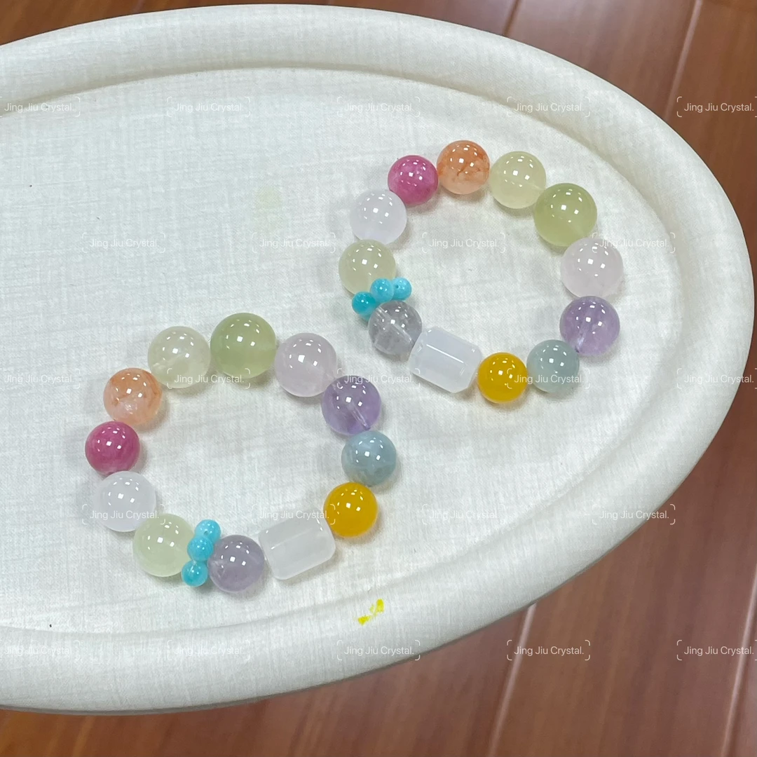 【快乐多巴胺】天然水晶多宝手串精致设计色彩女款天然水晶