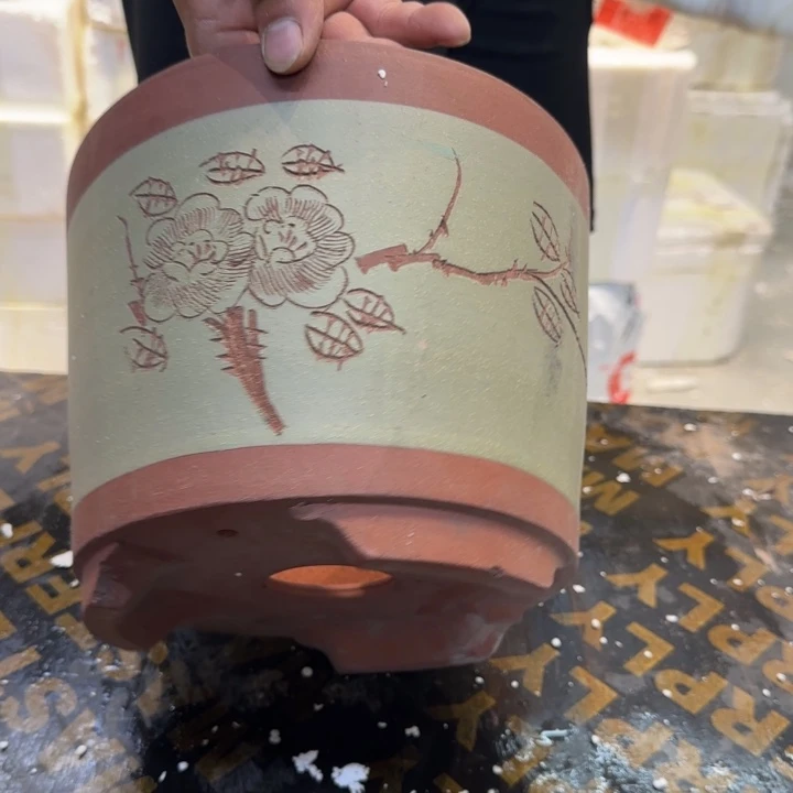 紫砂花盆口径23厘米