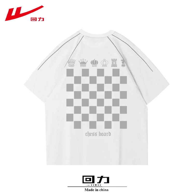 回力2025夏季新款女中长款宽松纯棉休闲个性简约时尚印花短袖T恤