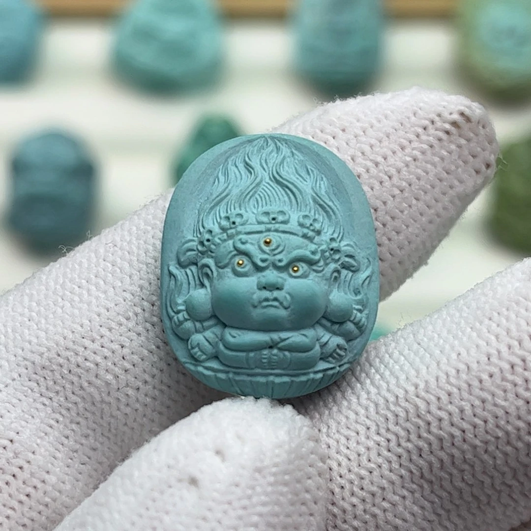 未镶嵌绿松石珠宝奇石雾霾蓝黑小天