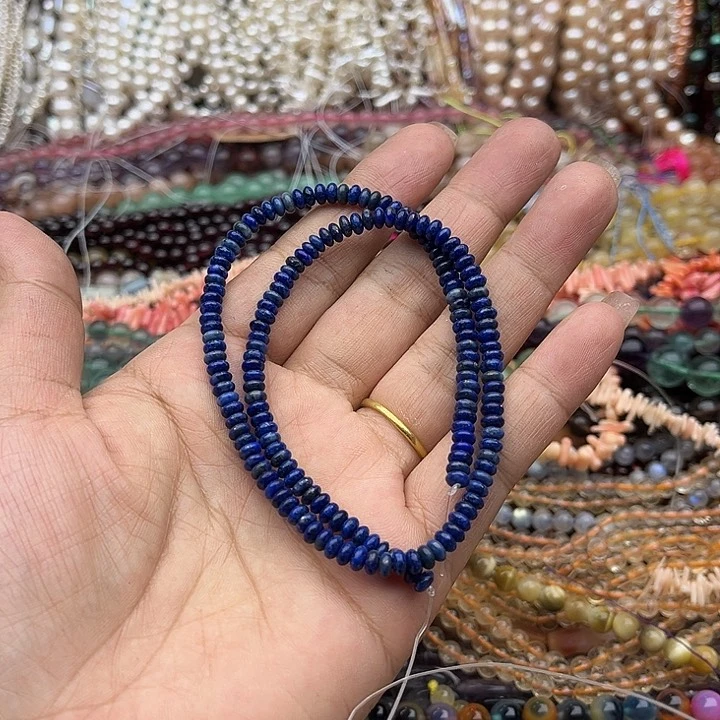 玛瑙/玉髓未镶嵌珠宝半成品一条4/2mm青金算盘珠