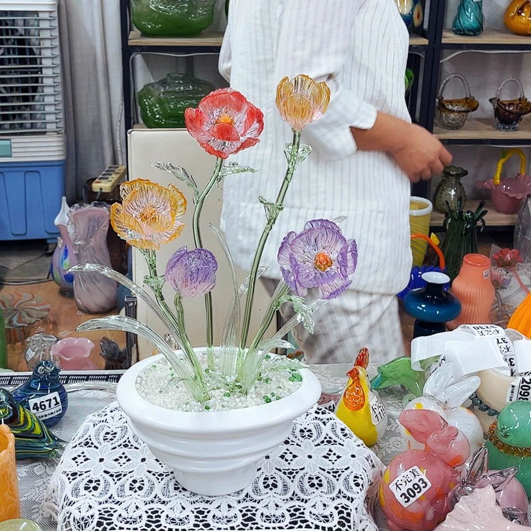 一套虞美人 家悦琉璃工艺品