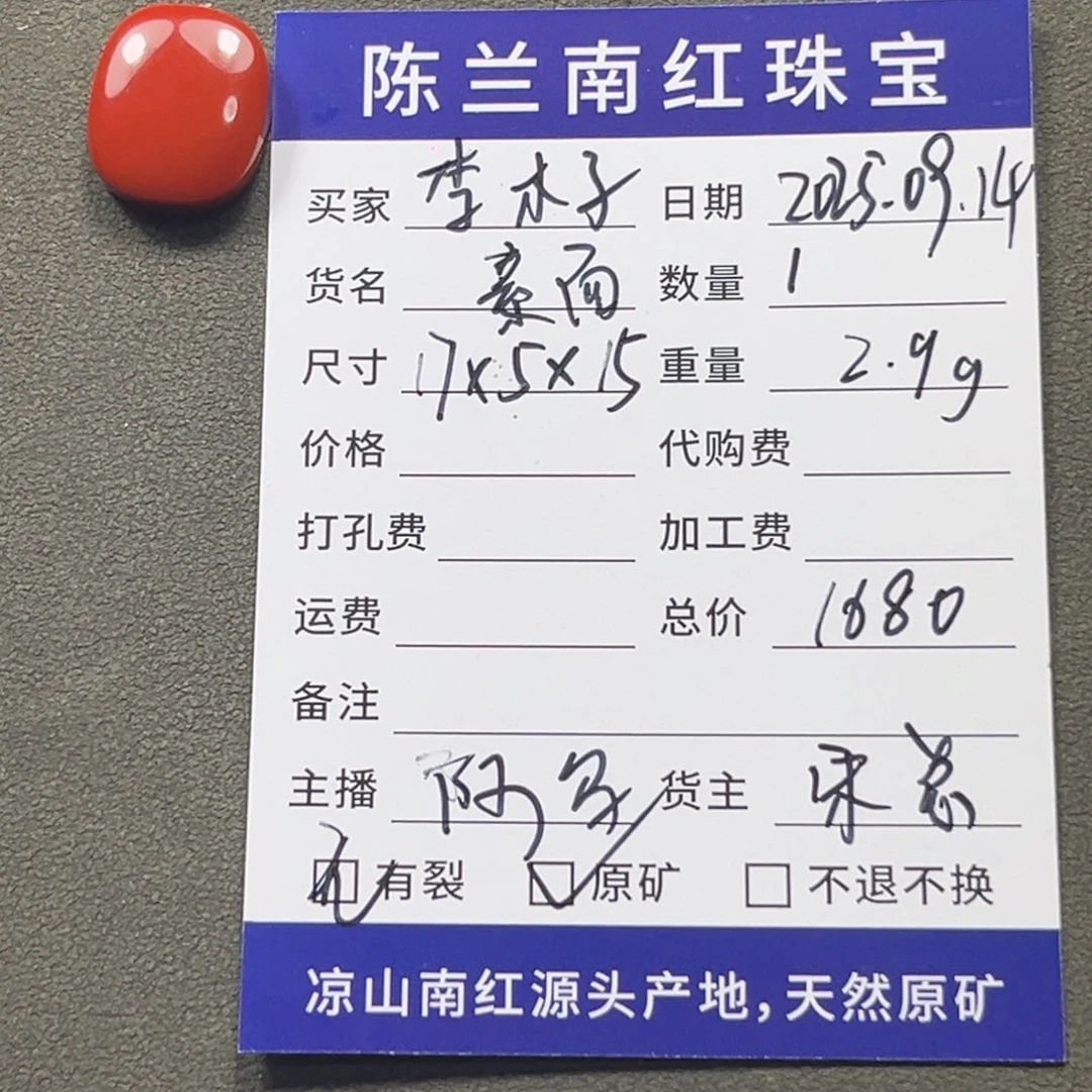 未镶嵌素面南红玛瑙李*子