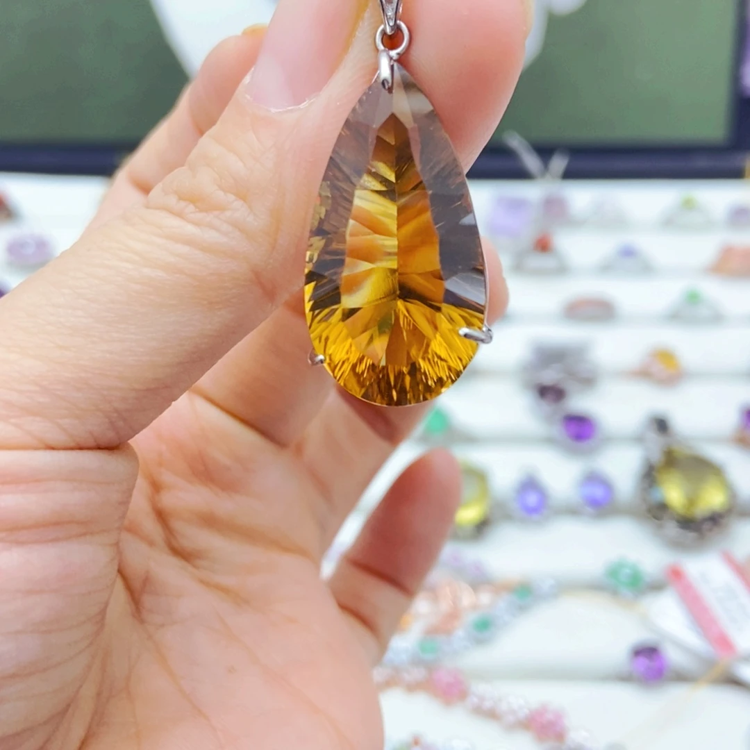 吊坠(赠链)银S925镶嵌黄晶