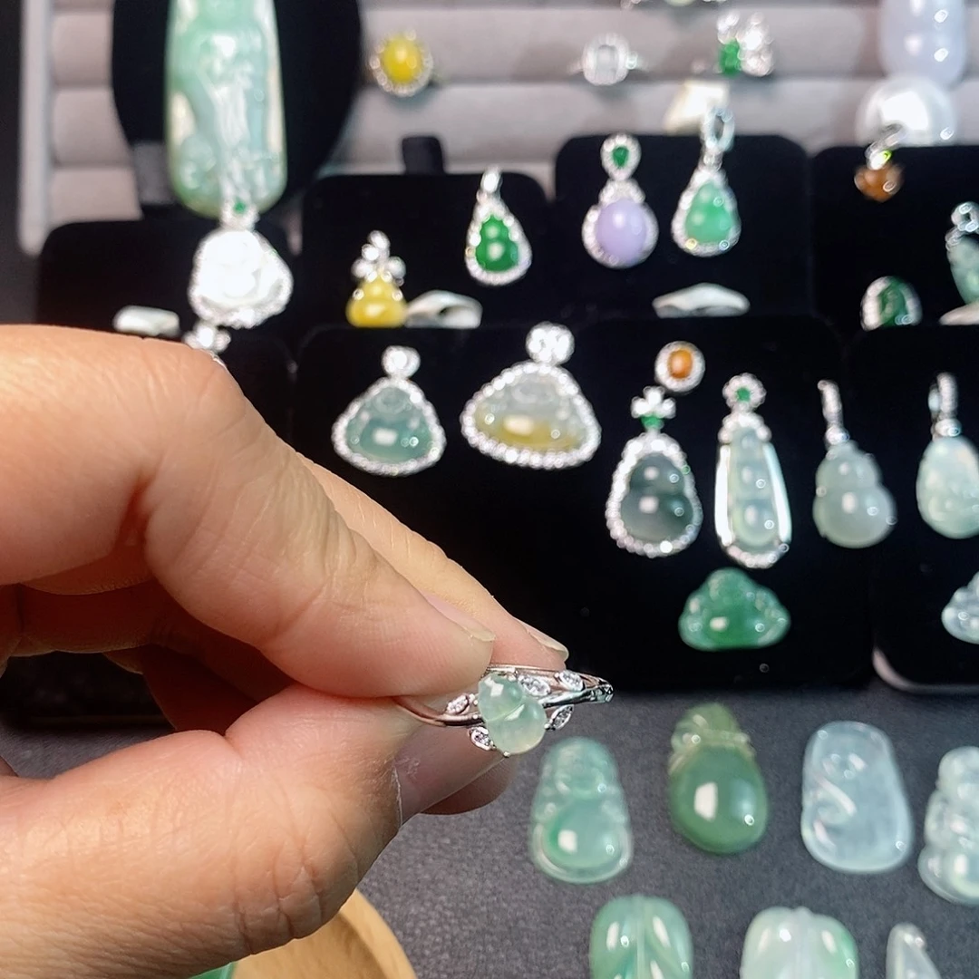 翡翠银S925镶嵌戒指