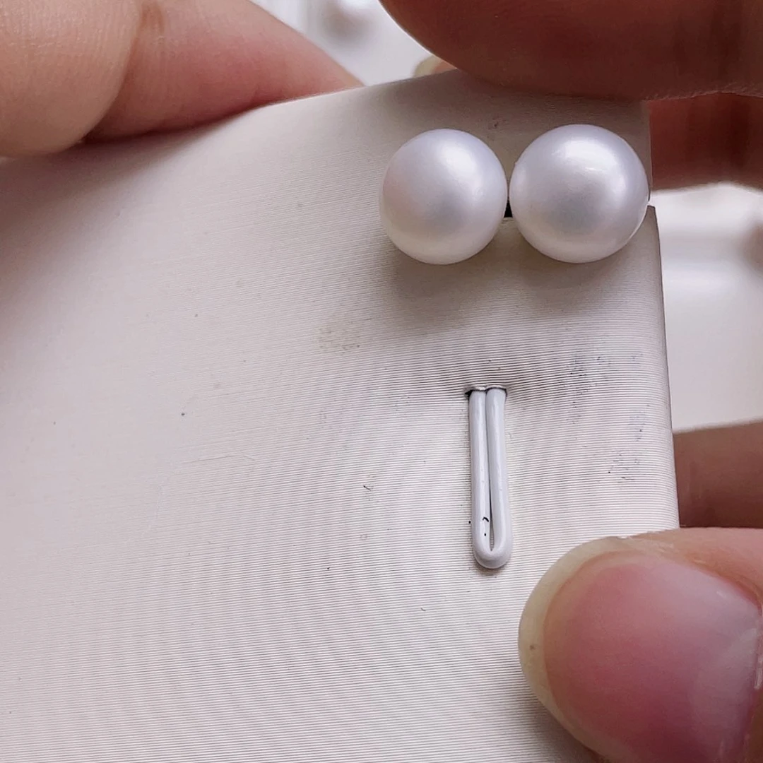 银S925镶嵌淡水珍珠耳饰小****～