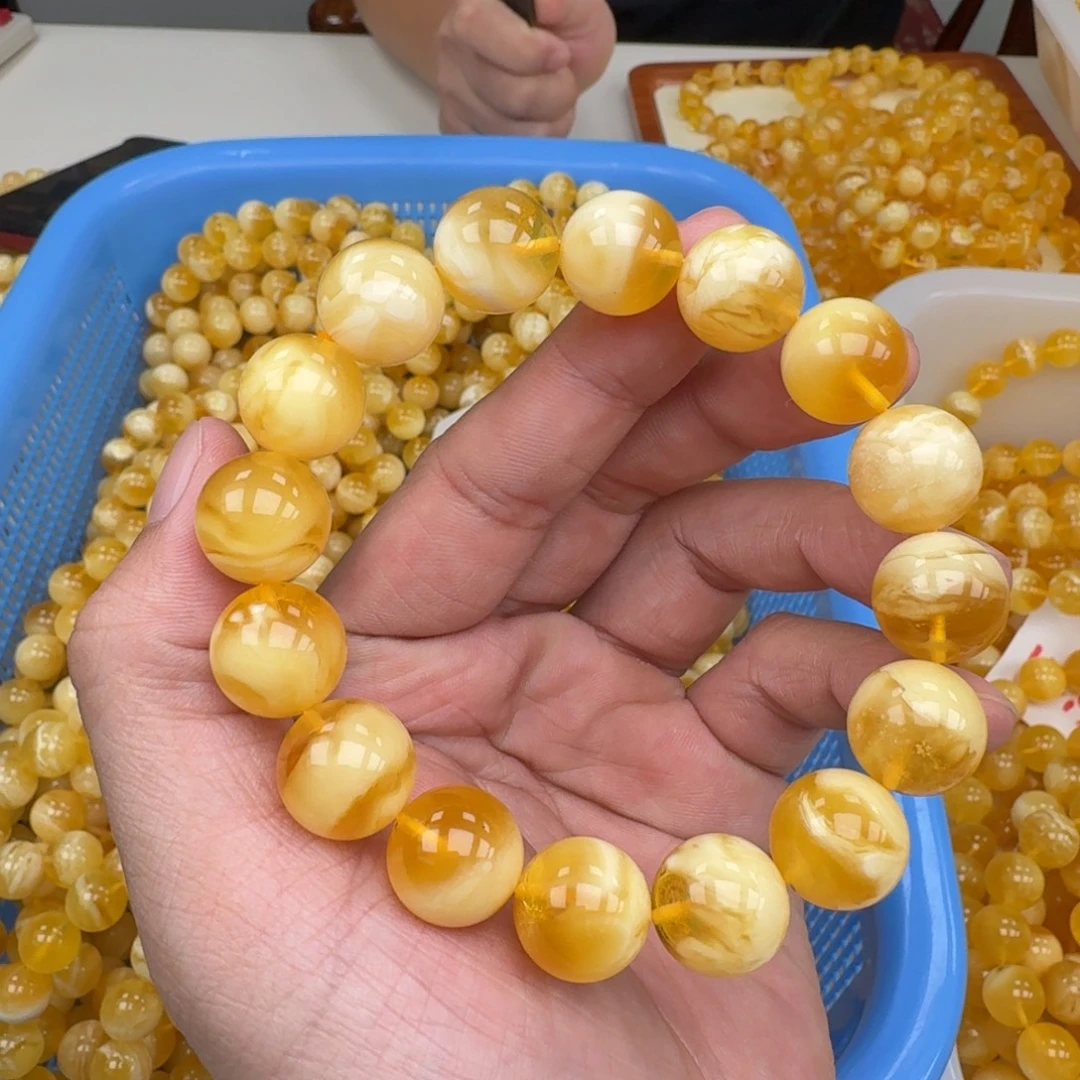 琥珀未镶嵌手链蜜蜡手串