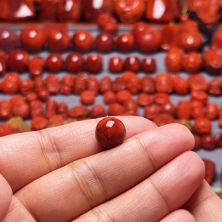 @***、南红玛瑙未镶嵌配饰火焰纹11