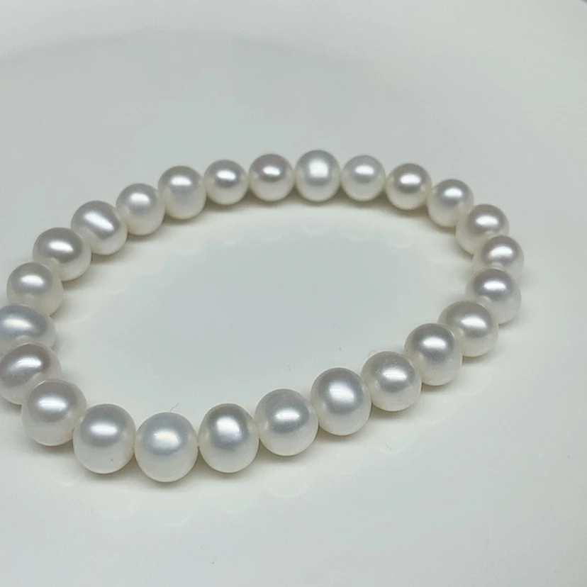 【闪购商品】银S925镶嵌手串淡水珍珠7毫米
