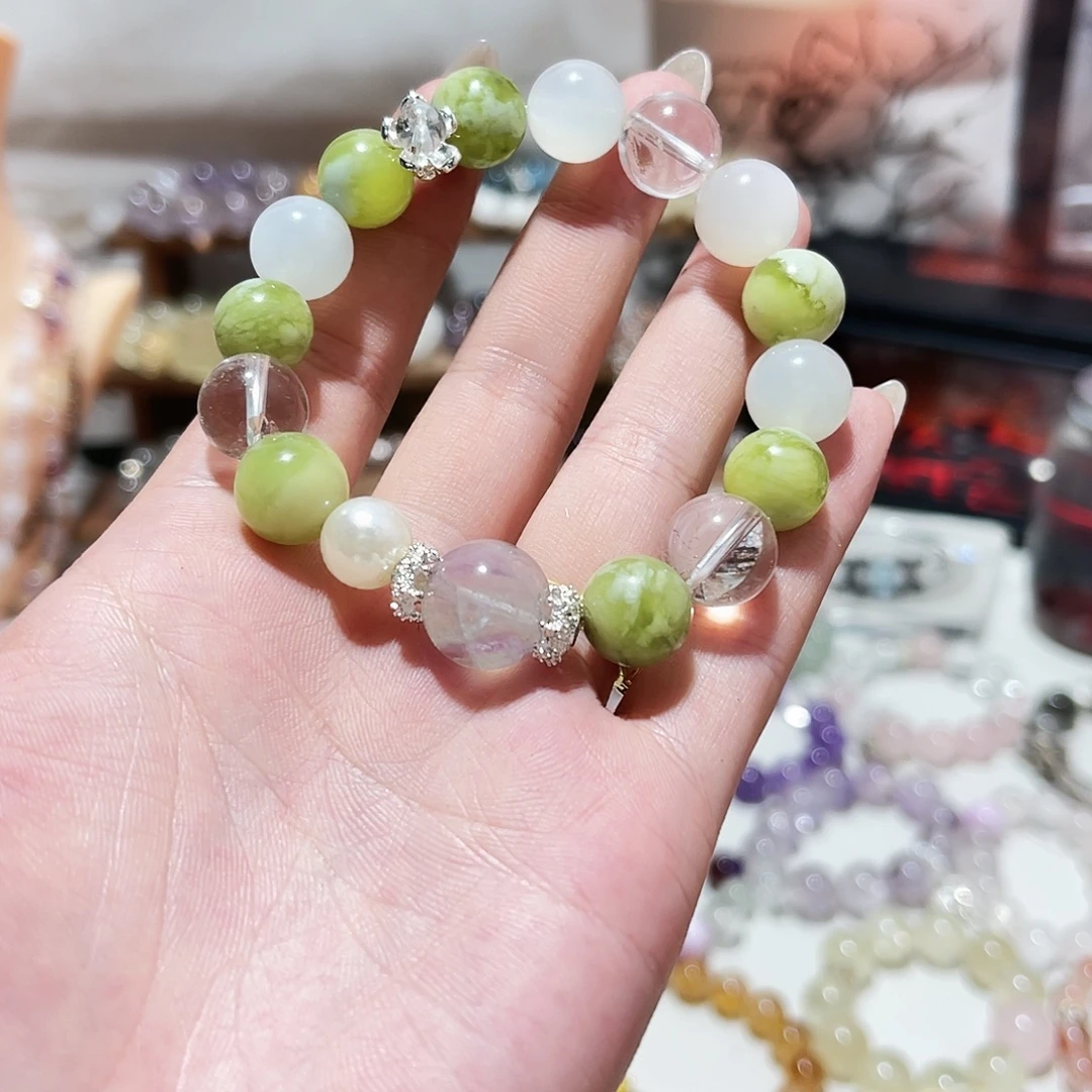 未镶嵌手链水晶岫玉白月光