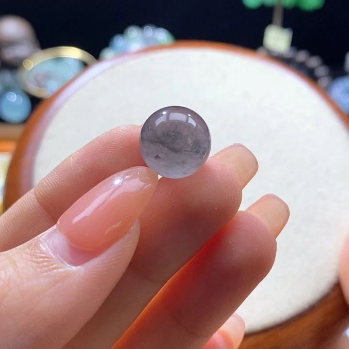 翡翠未镶嵌颈饰翡翠黑杠圆珠