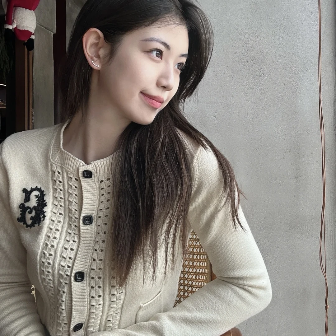 99新 GUCCI/古驰 A100836/白色针织开衫/XS码