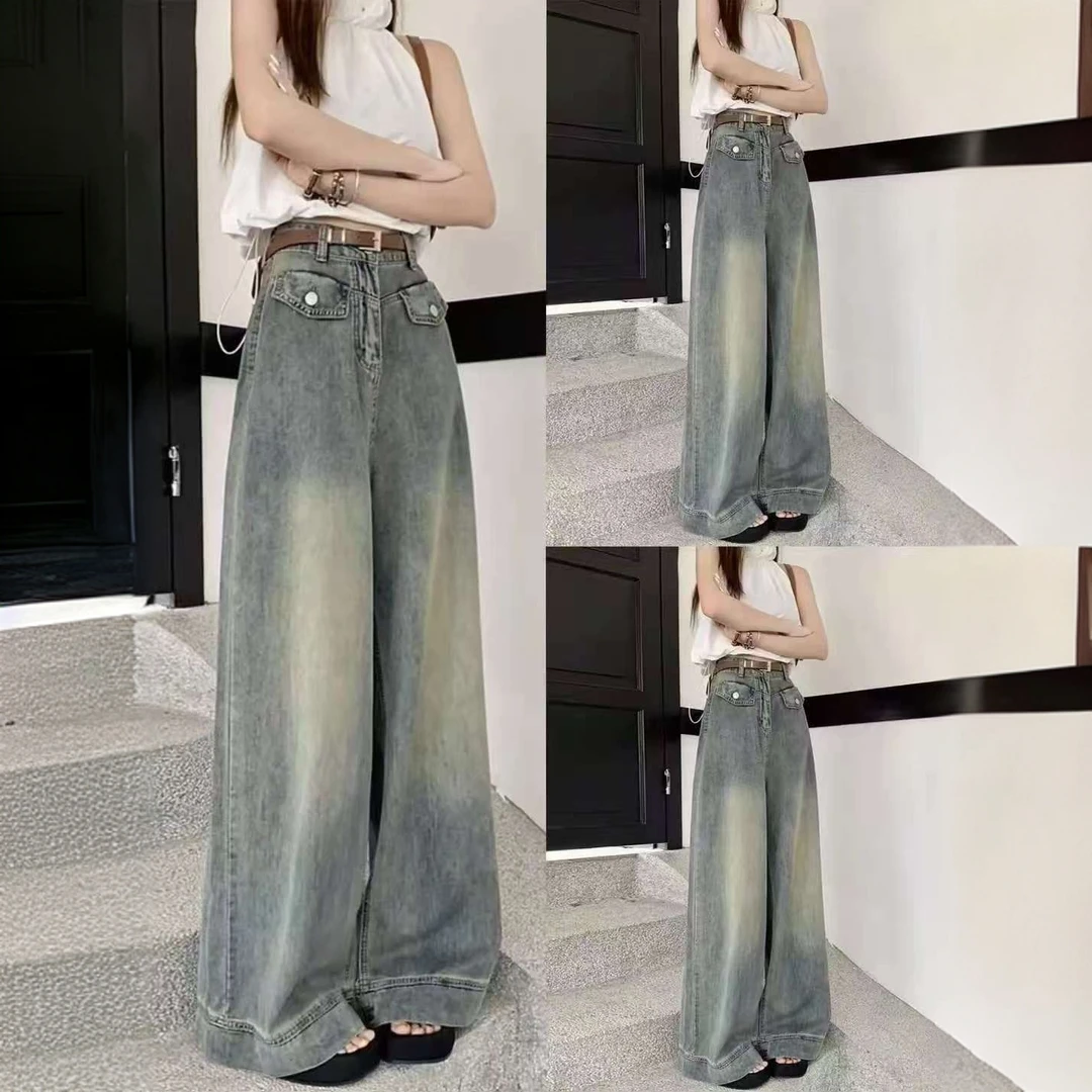 直播链接1️⃣女装牛仔裤春季牛仔阔腿裤直筒裤微喇裤弯刀裤