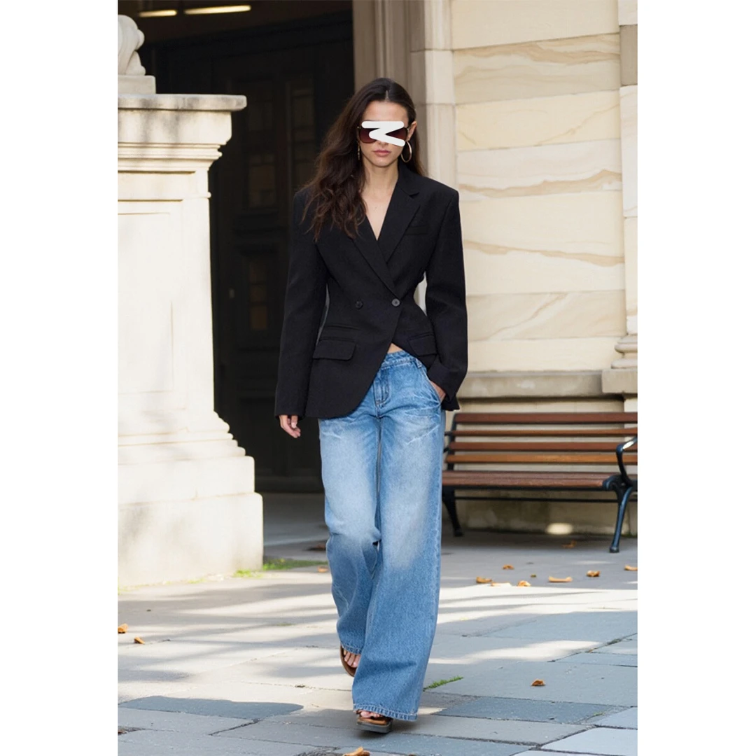 2025高级感西服外套女设计师时尚收腰蚂蚁腰百搭爆款精致西装