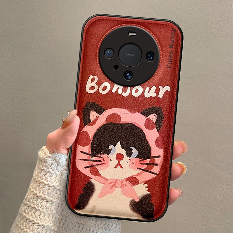 金属漆气垫头巾猫咪适用苹果17手机壳iPhone16华为OPPO小米vivo女