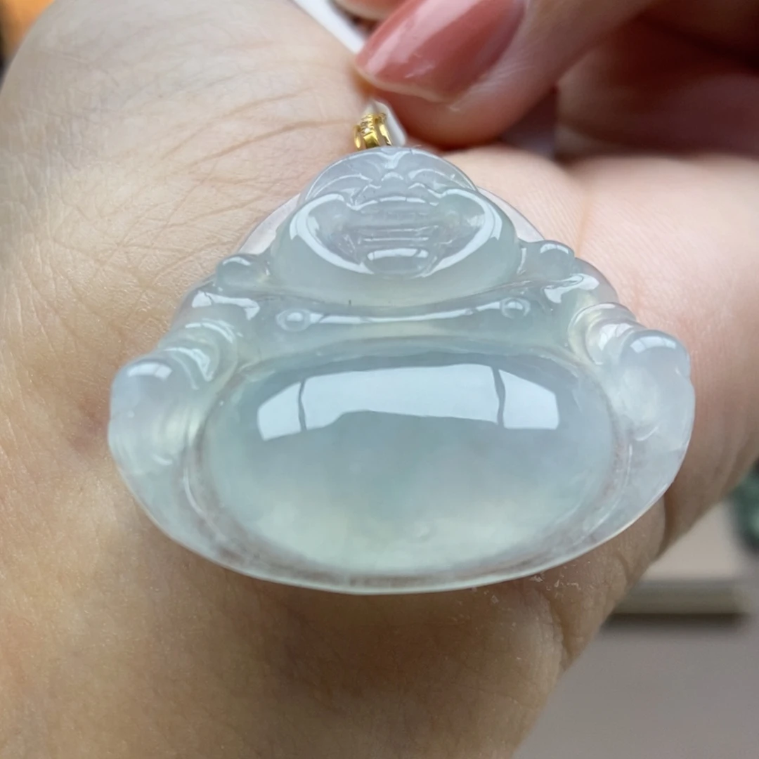 翡翠18K金镶嵌颈饰吊坠38