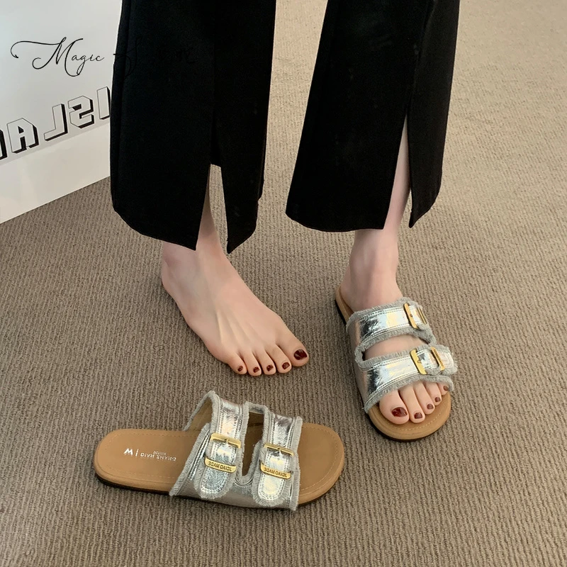 【万达撤柜】时尚勃肯拖鞋女夏季外穿2025新款海边度假孕妇厚底网红