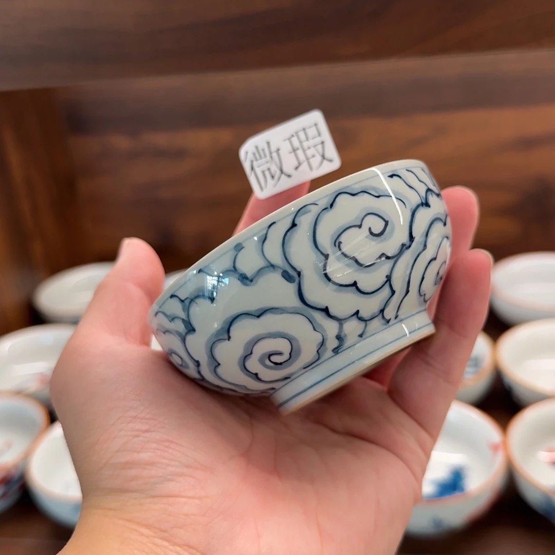 釉下手绘茶具微瑕