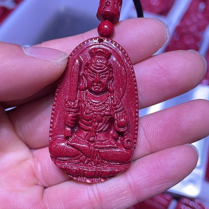 天然辰砂紫金砂鸡不动大号六字真言绳咖色