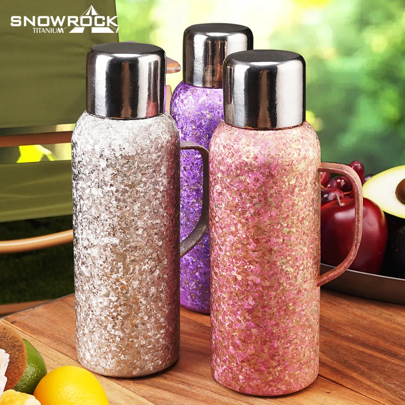 950ml冰花传家壶户外家用便携纯钛手工轻便大容量旅行保温创意