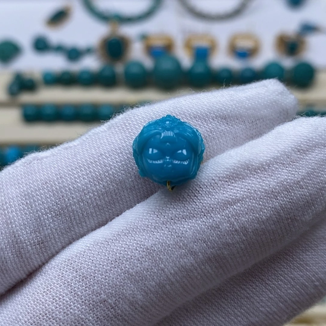 绿松石未镶嵌珠宝奇石扎基11mm