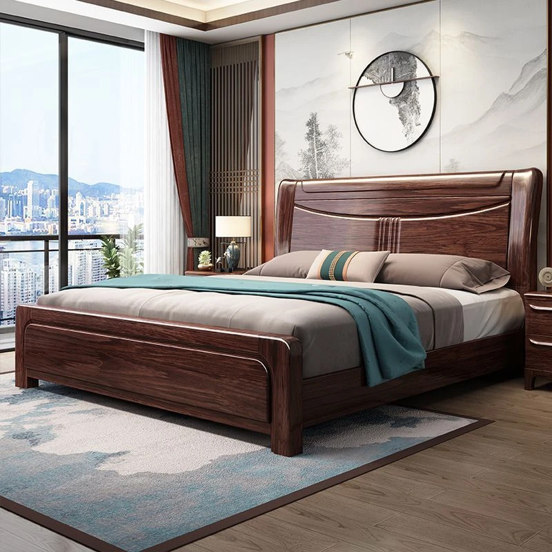 来达亿交趾黄檀全实木床新中式15米主卧2x22米双人储物婚床带抽屉