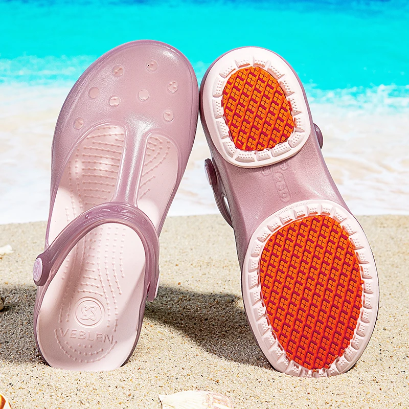 【升级防滑款】夏季女士女款外穿厚底防滑包头洞洞鞋休闲沙滩凉鞋