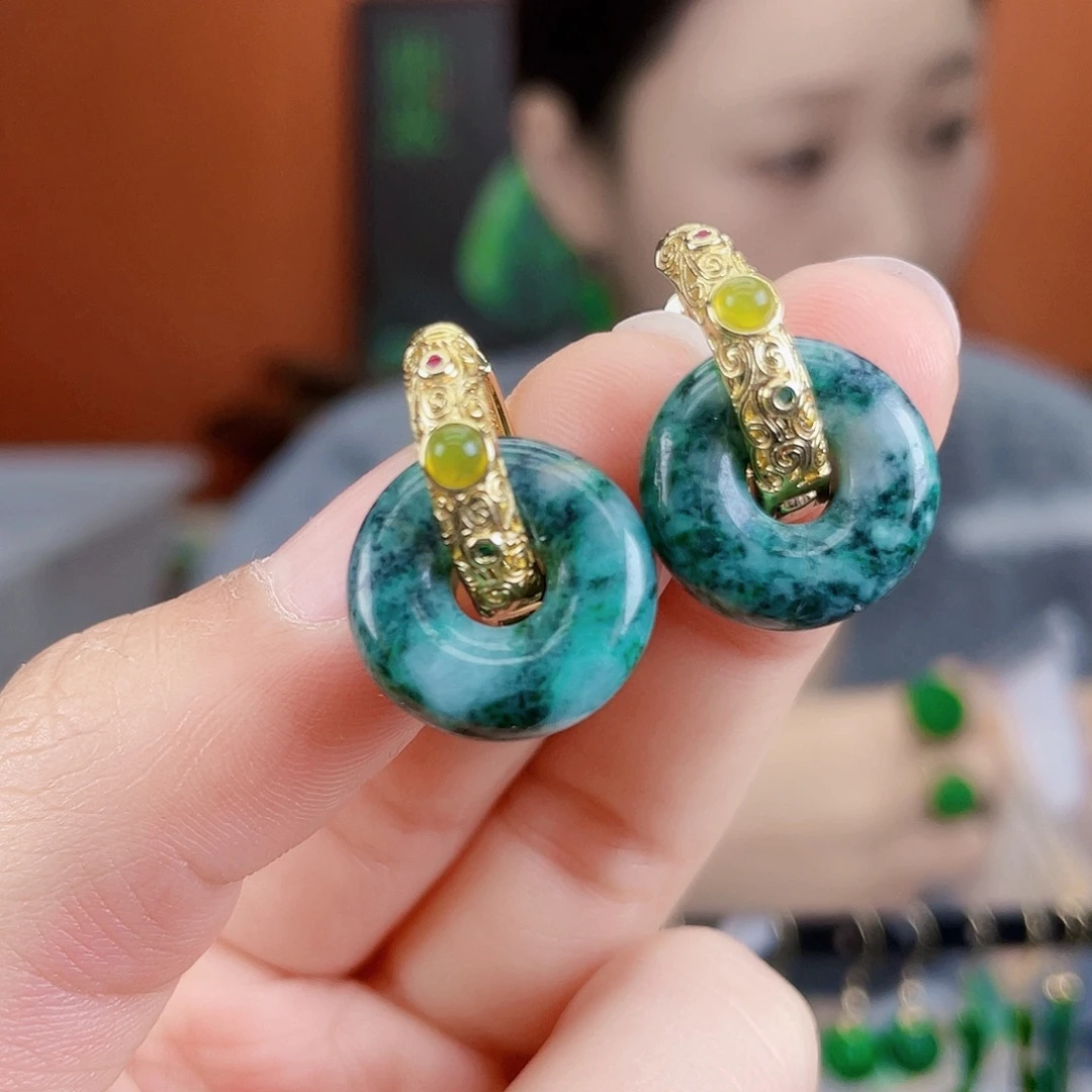 翡翠未镶嵌耳饰饰品