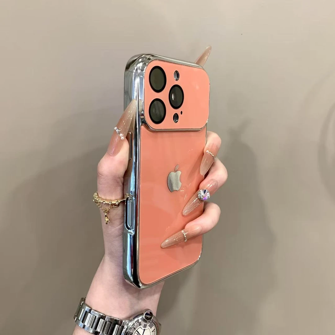 香奈粉秒变17大视窗适用iPhone17promax手机壳16pro电镀15/14个性