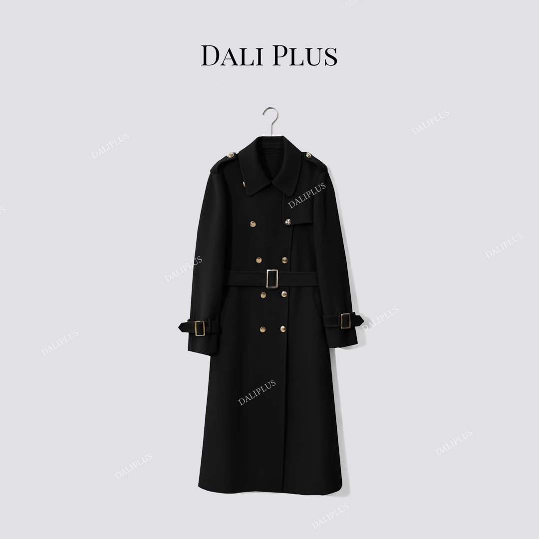DALI PLUS“绵羊毛+羊绒”翻领双排扣轻奢毛呢大衣-D5CH4873-1