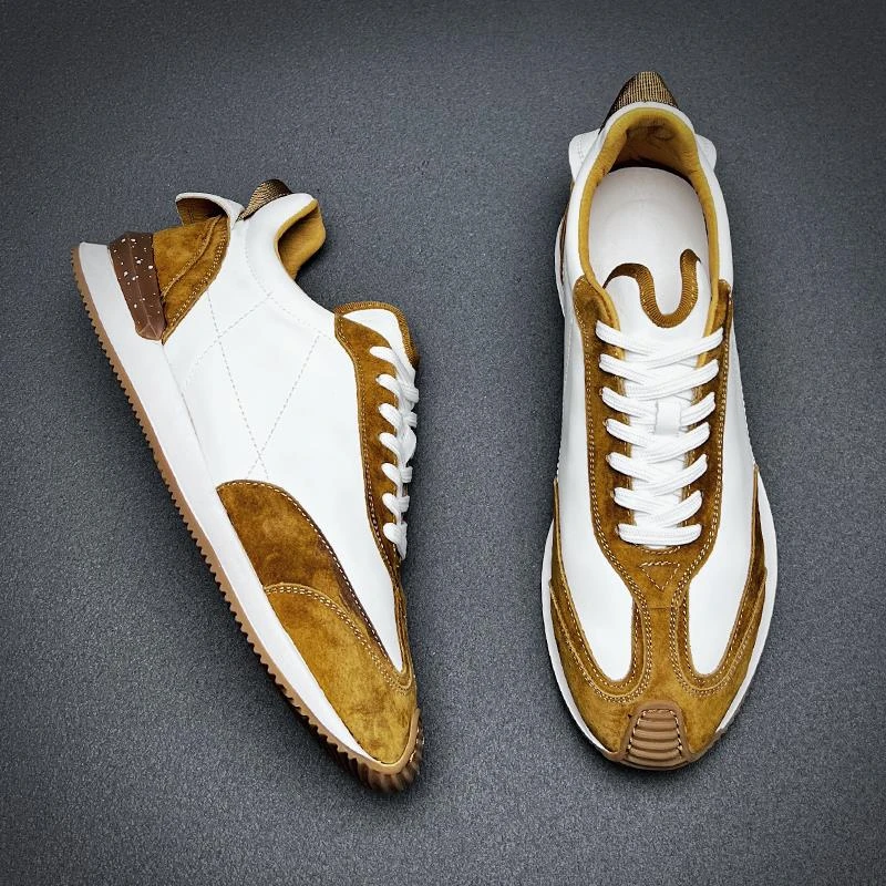 2025新款冬季男鞋复古运动休闲鞋轻便小白鞋真皮板鞋潮阿甘鞋男潮