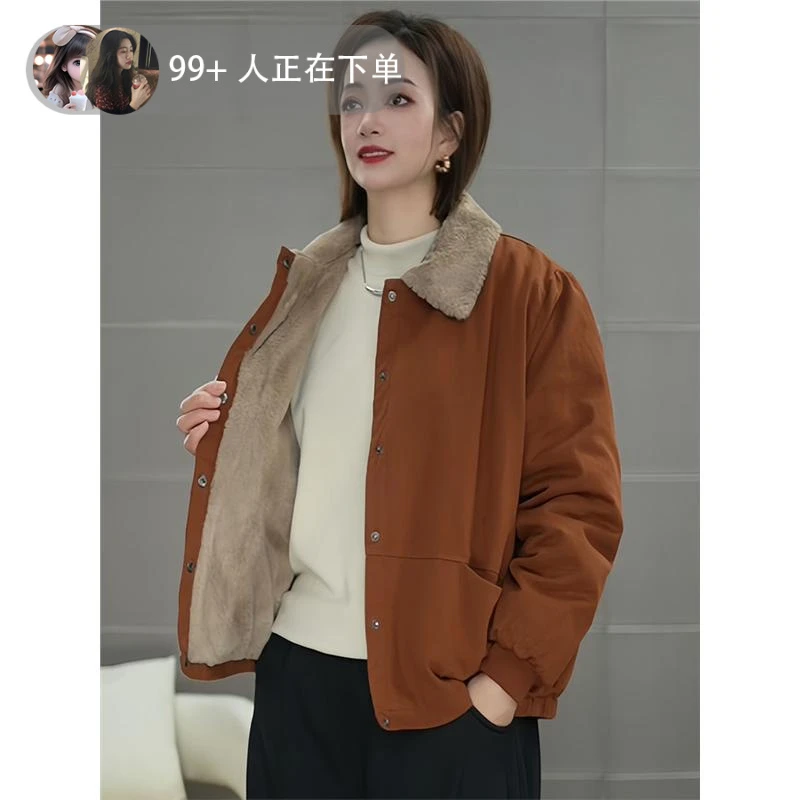妈妈棉袄女冬季新款2025秋冬外套女加厚中年短款加保暖棉衣