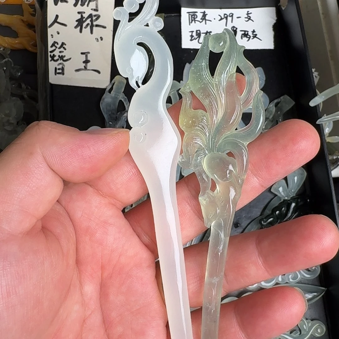 今***嘛蛇纹石玉未镶嵌发饰