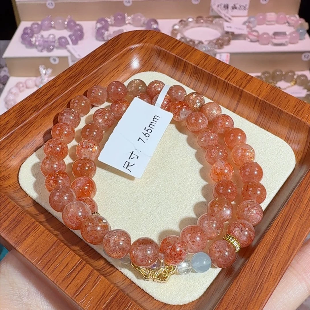 水晶手串未镶嵌金太阳