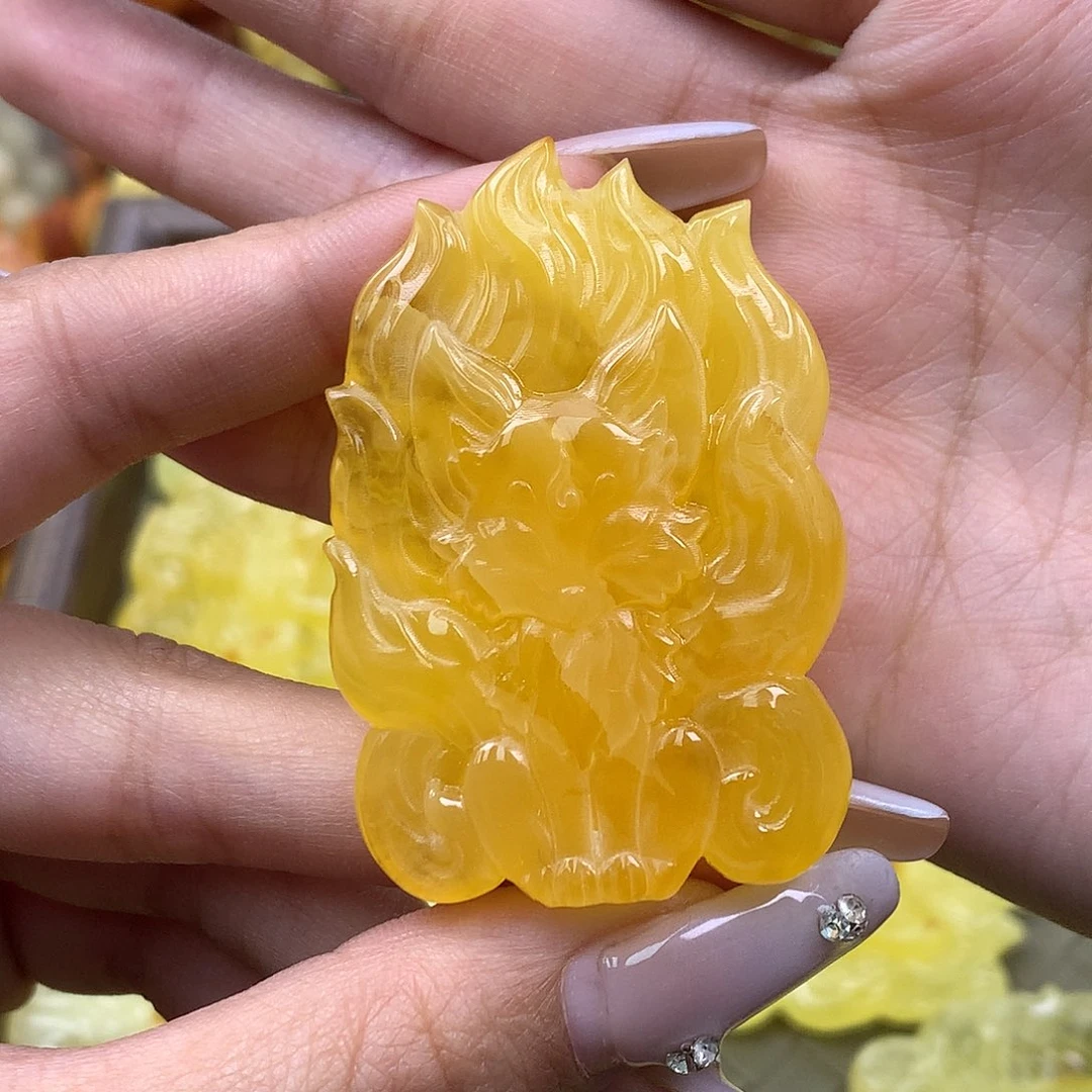 琥珀未镶嵌珠宝奇石52*35*9 凤九