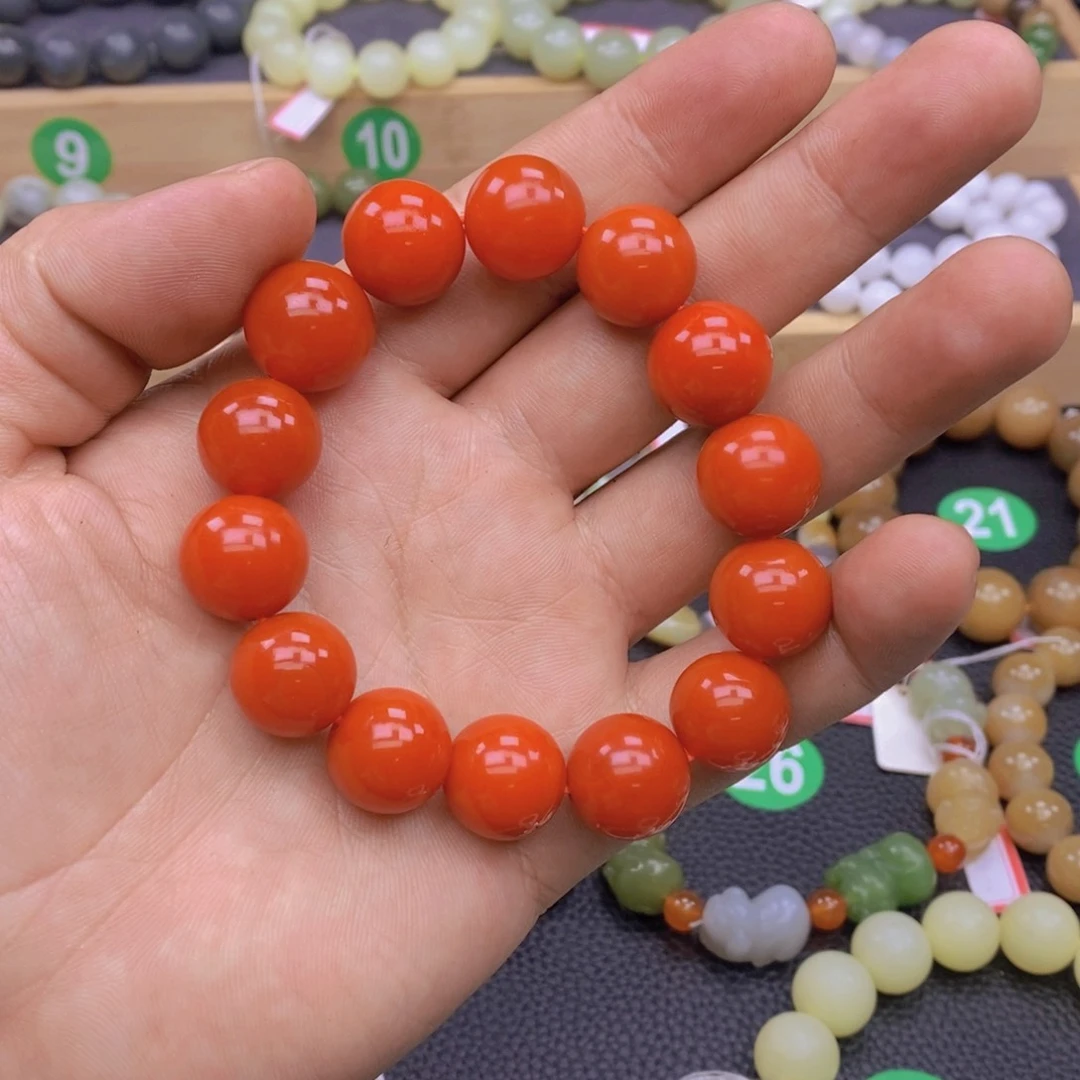 南红玛瑙手链合金卡16