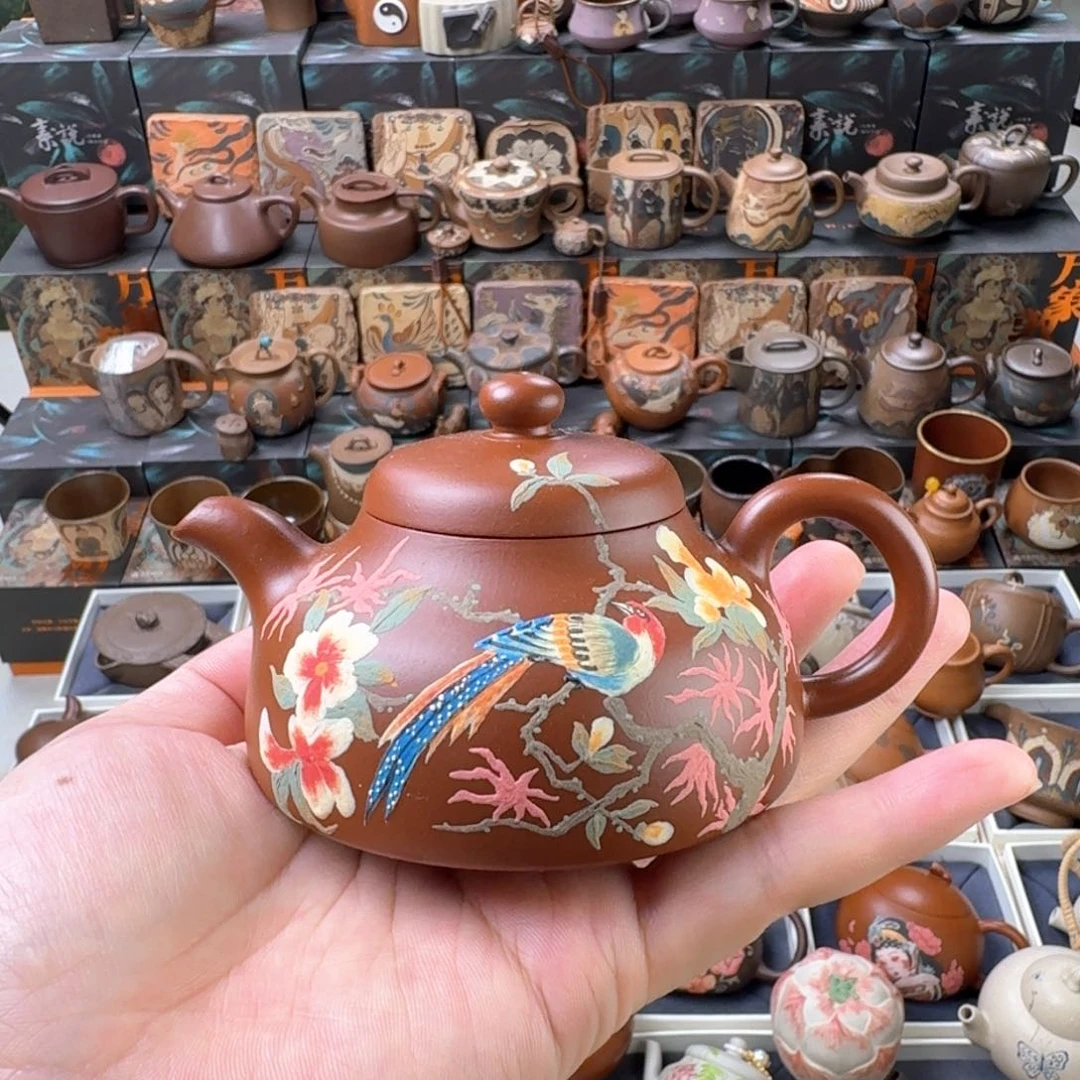 茶壶紫砂150cc朱泥半月