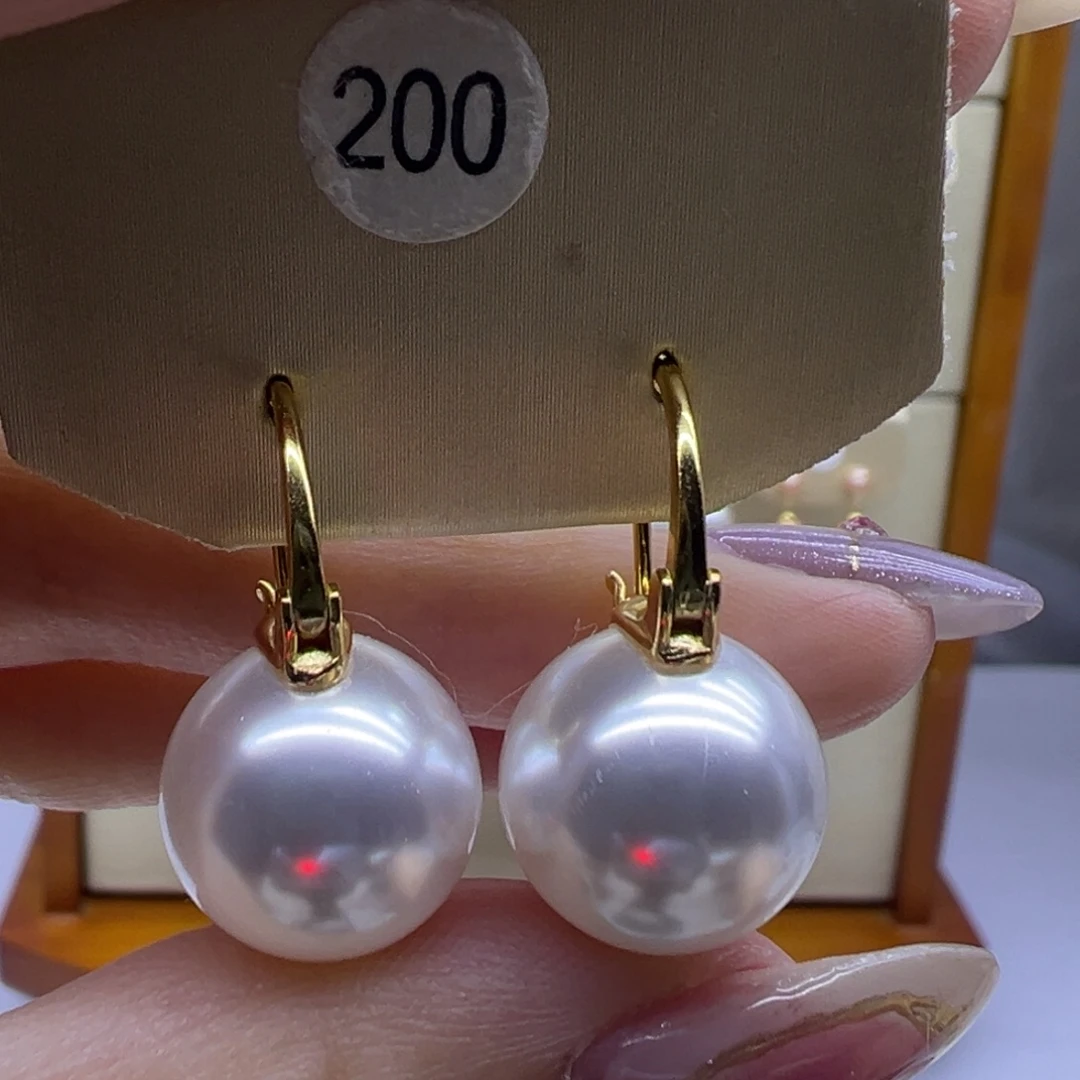 耳饰银S925镶嵌淡水珍珠