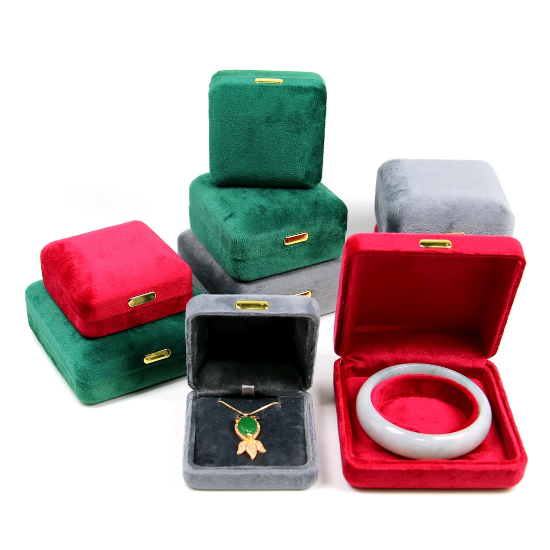 首饰盒/箱 丝绒珠宝首饰盒吊坠手镯盒手串玉器饰品包装植绒礼品盒