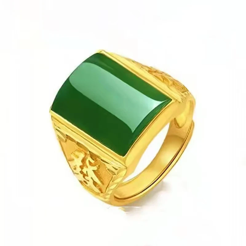 珠美1 轻奢时尚戒指（E04）新款设计男女同款透绿戒指