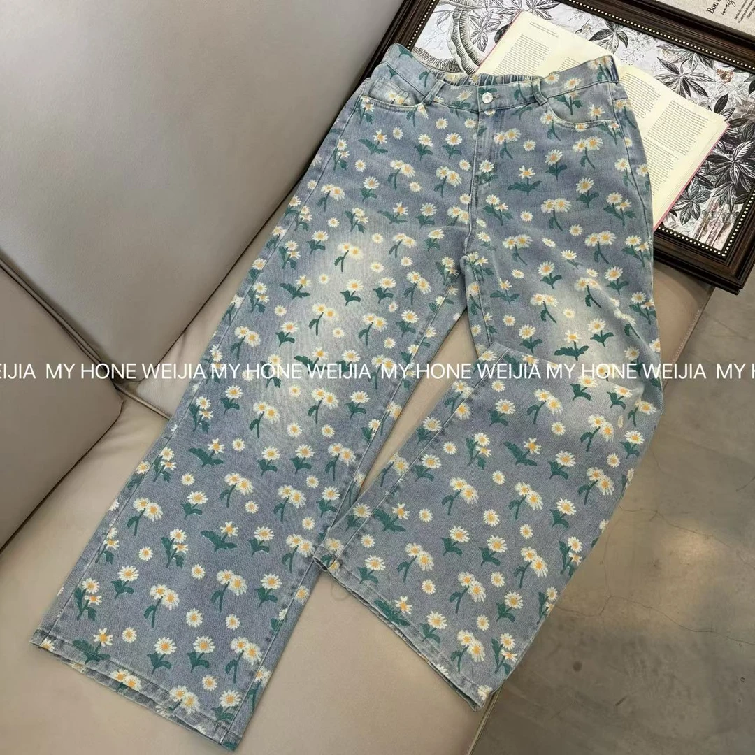 【WJ】春款 玉 8087 雏菊印花牛仔裤舒适又俏皮（3-6）
