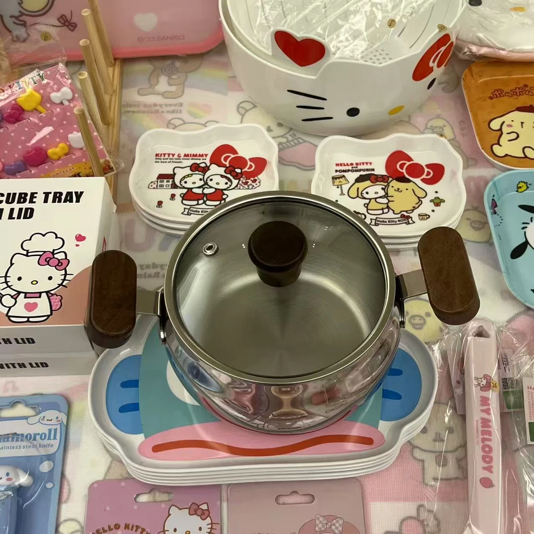 丑鱼|Kitty316不锈钢锅胡桃木双手柄1200ml  14口径 耐高温防腐蚀