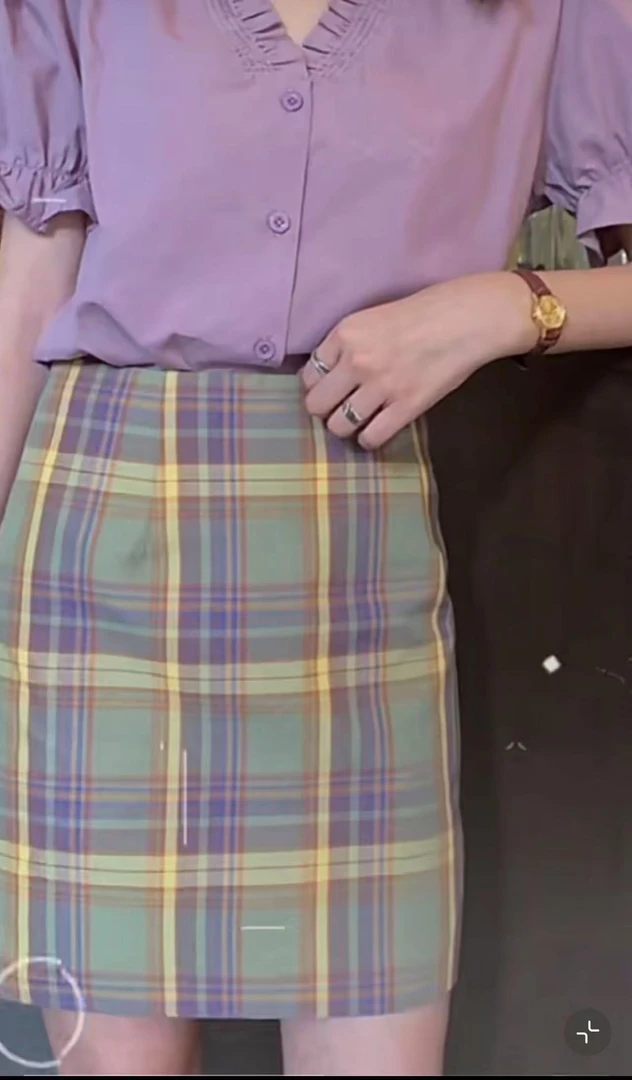 NN3490-时尚女装半身裙显瘦高腰休闲紫色韩版