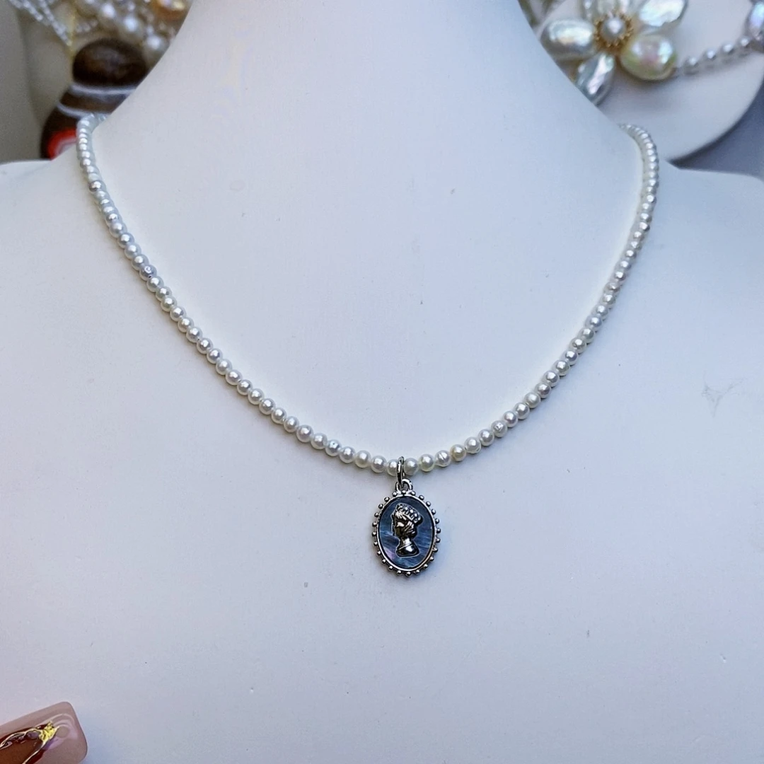 淡水珍珠颈饰银S925镶嵌