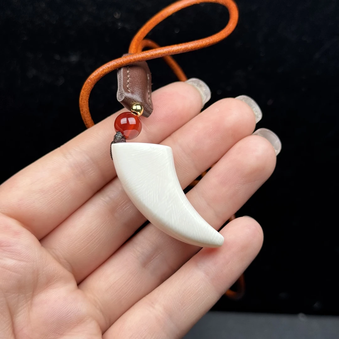 L2985天然猛犸牙 牙尖42.8mm支持鉴定假一罚四