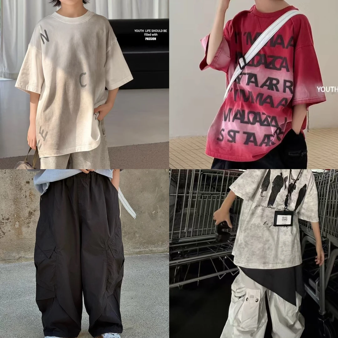 YJ CHOSEN B460-B489【品牌集合】2025夏 潮版儿童宽松小众短袖裤子