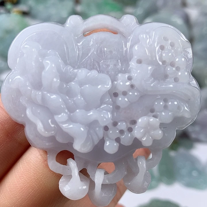 颈饰未镶嵌翡翠花开富贵如意福利