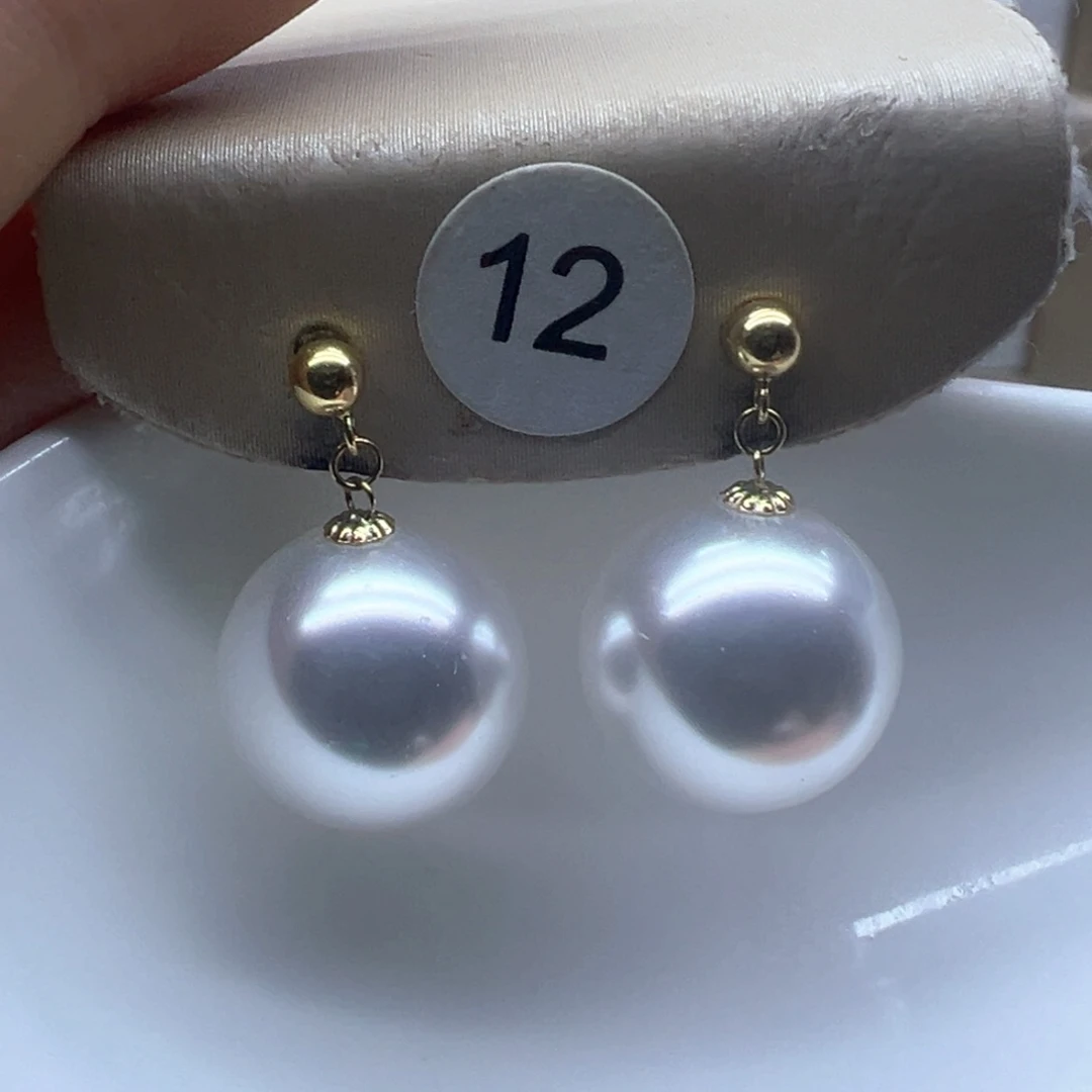 18K金镶嵌淡水珍珠耳饰